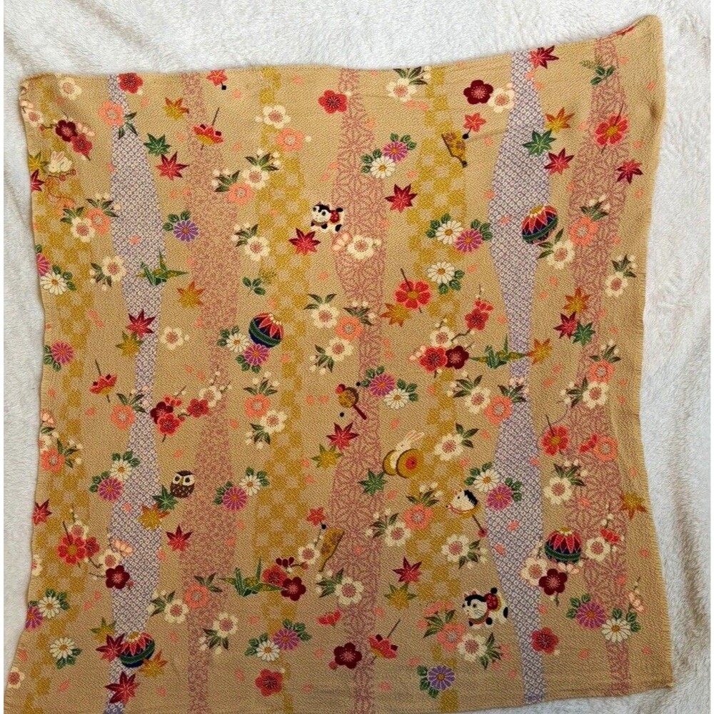 Japanese Furoshiki Chirimen Rayon Wrapping Cloth Kyoto Tango Made in Japan 22”